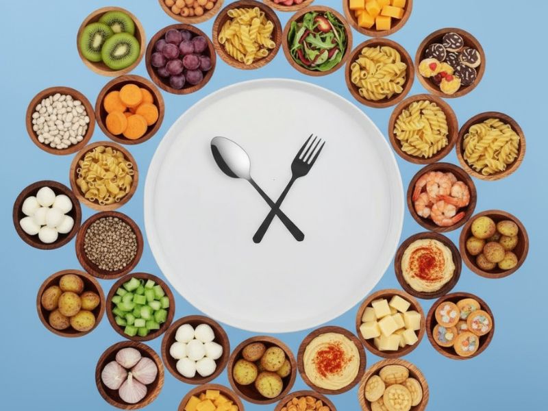 prikaz kroz hranu i tanjir autofagije